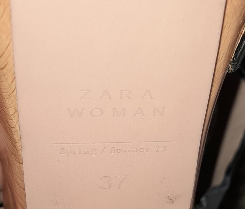 Sandalias pretas Zara Woman com salto alto, tamanho 37