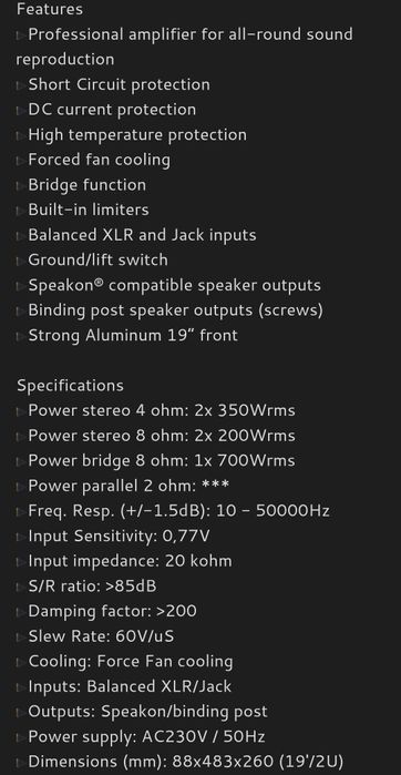 Amplificadores JB Systems VX700, VX700 MK2