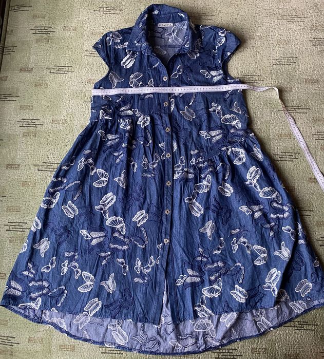 Плаття котонове з вишивкою для вагітних та годуючих.