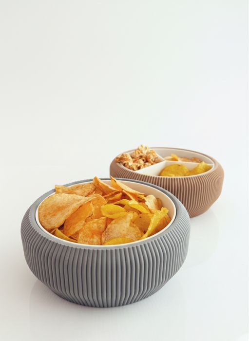Taça para servir lanches com compartimentos