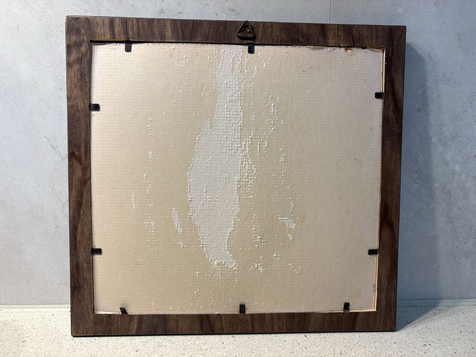 Quadro com miniatura de um estetoscópio em prata portuguesa