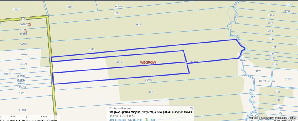 działka leśna Węgrów Nowiny