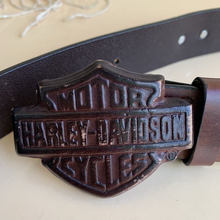 Оригинальний ремінь Harley Davidson пряжка обтянута шірою офіціальний