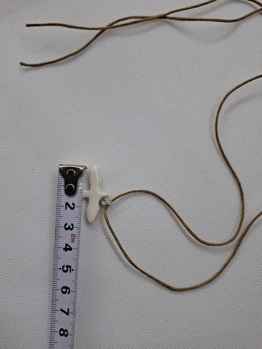 Прикраса біла пташка горлиця підвіска кулон