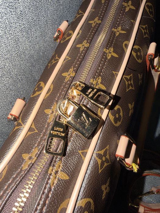 Promocja Elegancka Torba Aktówka na Laptopa Skóra Cielęca Classic Monogram Premium