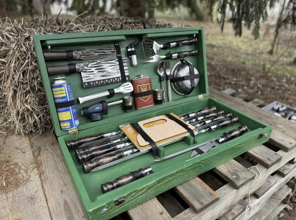 Супер круті набори шампурів у кейсі на подарунок! Шампура нержавійка!