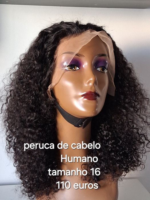 Perucas cacheadas humanas