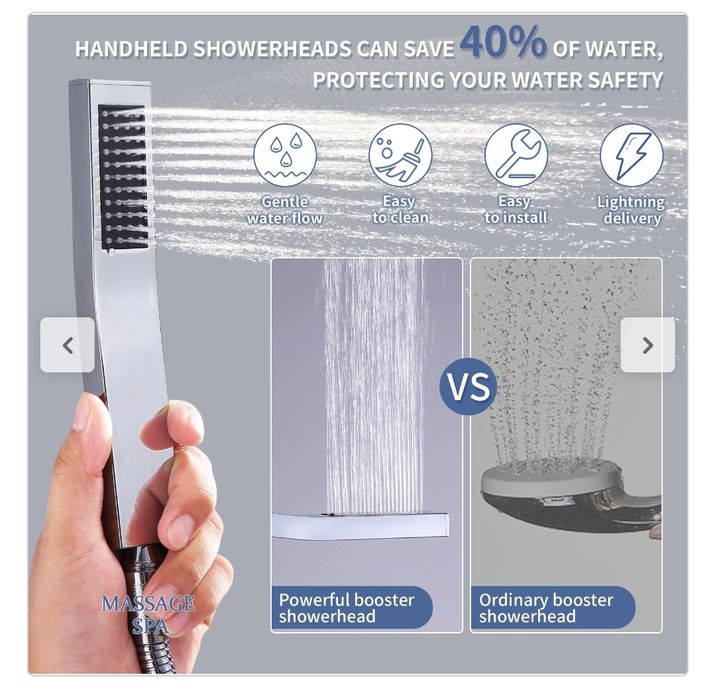 Coluna de chuveiro termostática com chuveiro de 12 polegadas