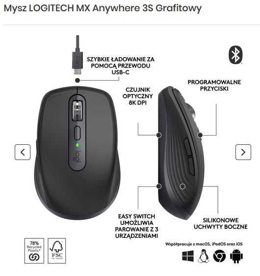 Logitech 3szt. mysz i 4szt. sŁuchawki & 1szt. kLawiatura,MYSZ (zestaw)