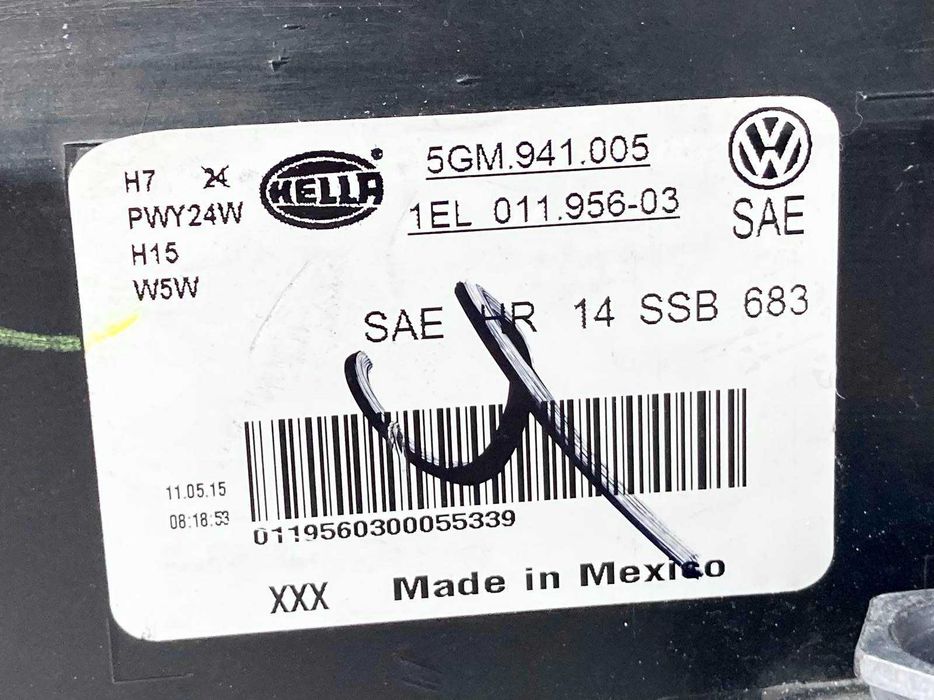 Фара Volkswagen Golf 7 Америка 5GM941005