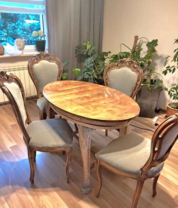 Komplet mebli dębowy Neorokoko antyk