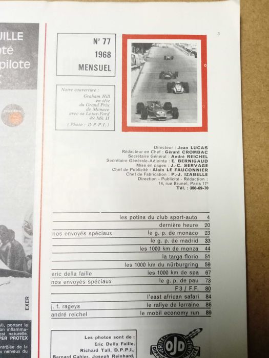 Revista Sport-auto #77. 1968