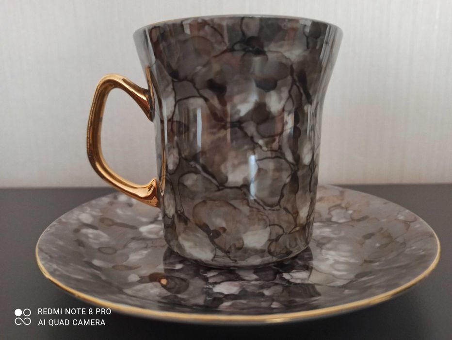 Filiżanka, spodek Aleksander, porcelana Włocławek