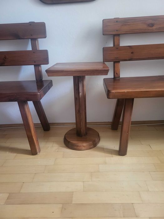 Ławka z litego drewna