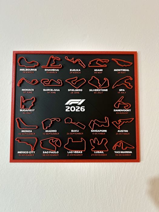 Quadro Decorativo F1 2026 – Circuitos