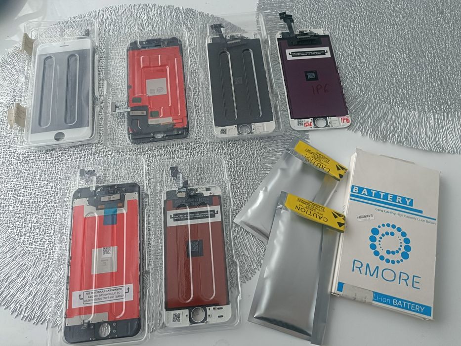 LCD iPhone 5 6 6s 7 bateria nowe komplety