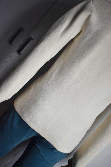 Sweter wełniany M wełna 100% rozpinany kardigan elegancki blazer