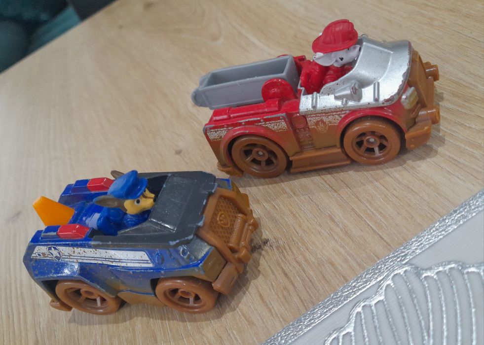2 autka psi patrol metalowe off road