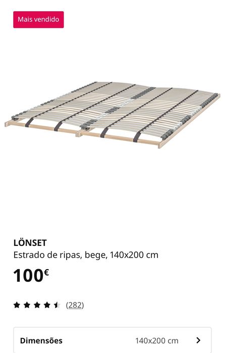 Estrado de ripas bege, IKEA