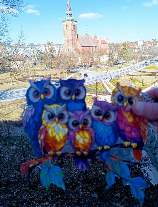 Łapacz słońca.Witraż na akrylu.20x20cm