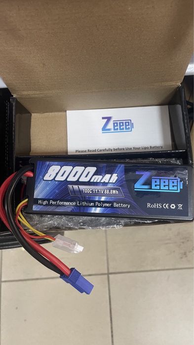 Комплект з 2 акумуляторів Zeee 11.1V 8000mAh 3S Lipo100C з роз’ємомEC5