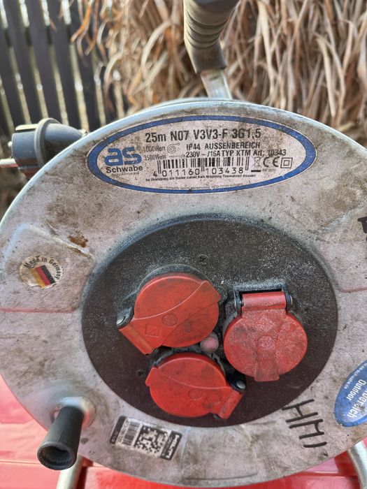 Przedłużacz bębnowy 25m as-Schwabe IP44 budowlany 230V