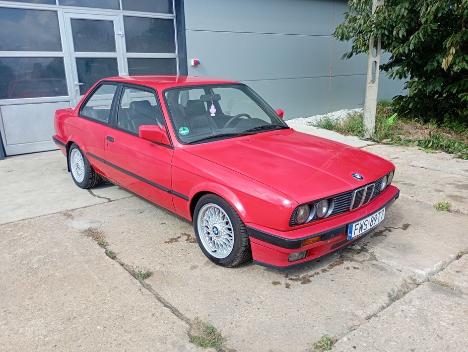 BMW e30 czerwona coupe 2d 316 328 SWAP m52b28tu skóra szpera