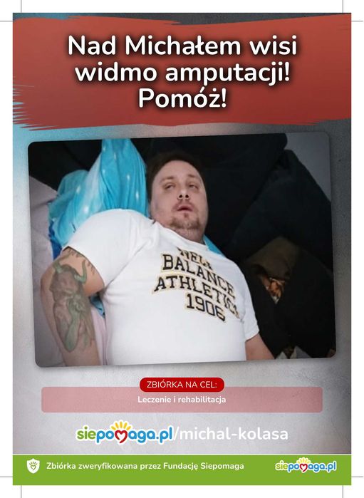 Nad Michałem wisi widmo amputacji! Przekaż 1,5% z podatku Pit
