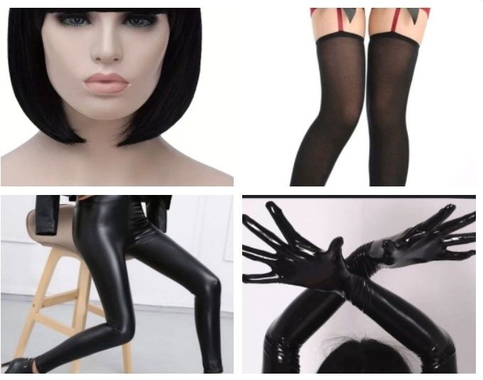 Podkolanówki peruka rękawiczki getry