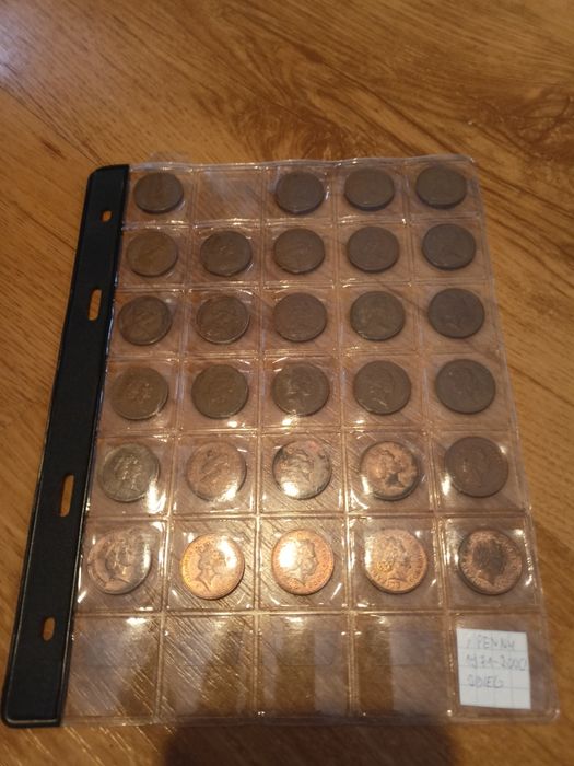 Monety 1 penny zestaw 1971 do 2000