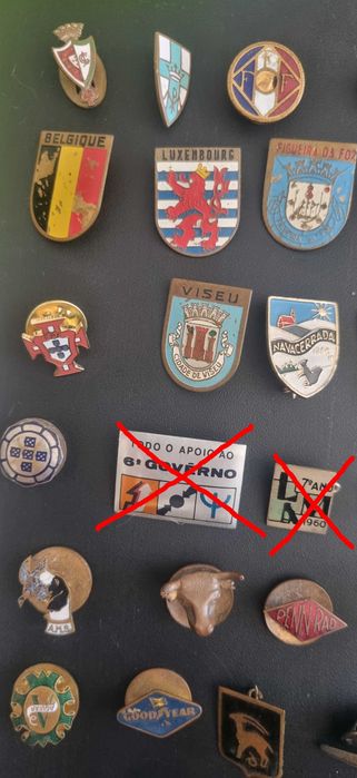 Pins antigos desporto, localidades marcas