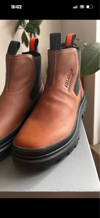 Skórzane botki Palladium brązowe 38 stan idealny