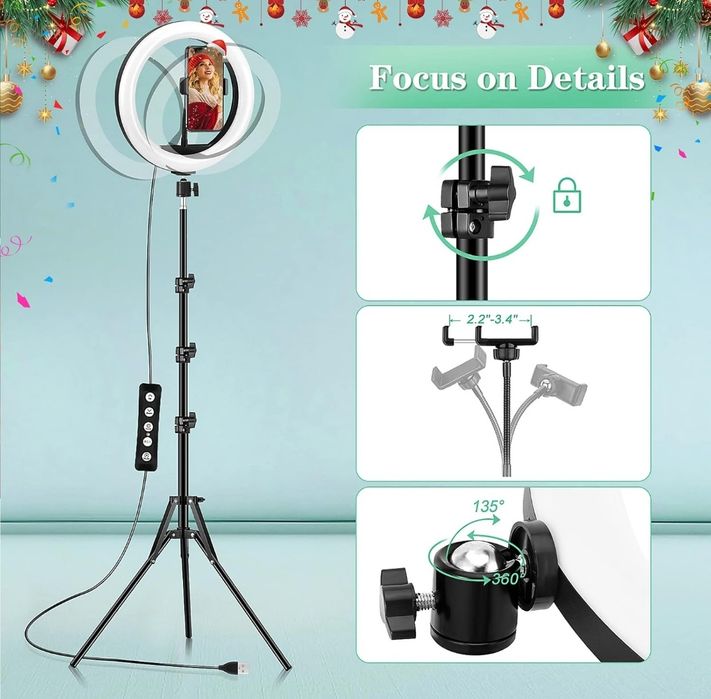 Anel de luz Led RGB com tripé comando