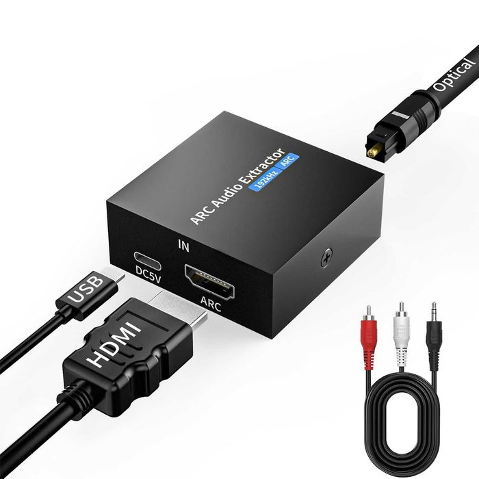 Ekstraktor HDMI ARC na sygnał optyczny, konwerter audio ARC 192 kHz