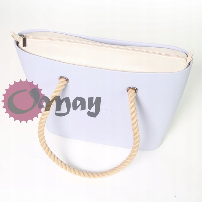 Naturalny Organizer OBAG URBAN len kremowy beżowy 2 kieszenie VIP OMAY