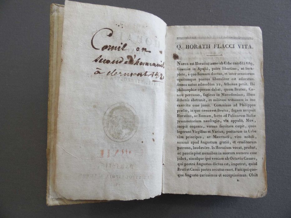 Livro Quintus Horatius Flaccus, 1815