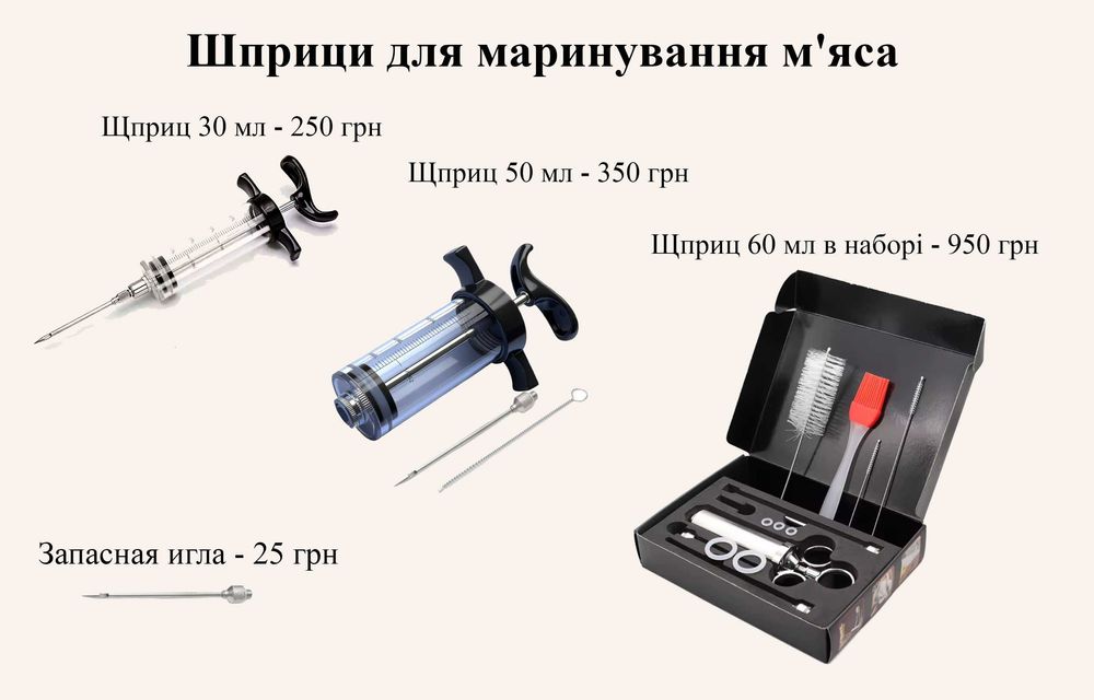 Шприц кулінарний маринатор для маринування м'яса інжектор инжектор