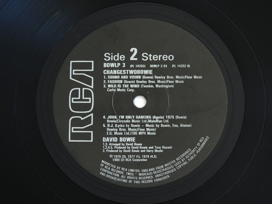 David Bowie ‎ChangesTwoBowie LP 1981 UK пластинка EX+ 1 press Британия