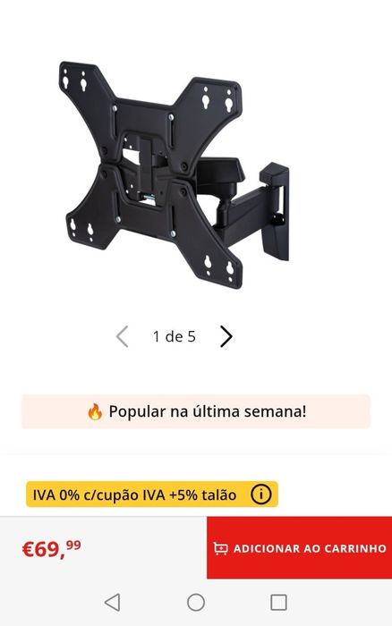Suporte TV Parede (13 a 65 polegadas) )