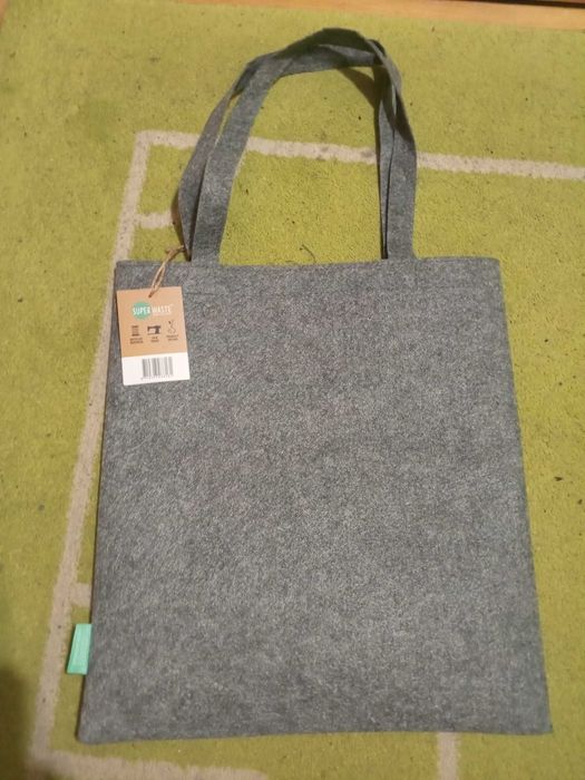 Темно-сіра тканинна сумка-шопер SuperWaste