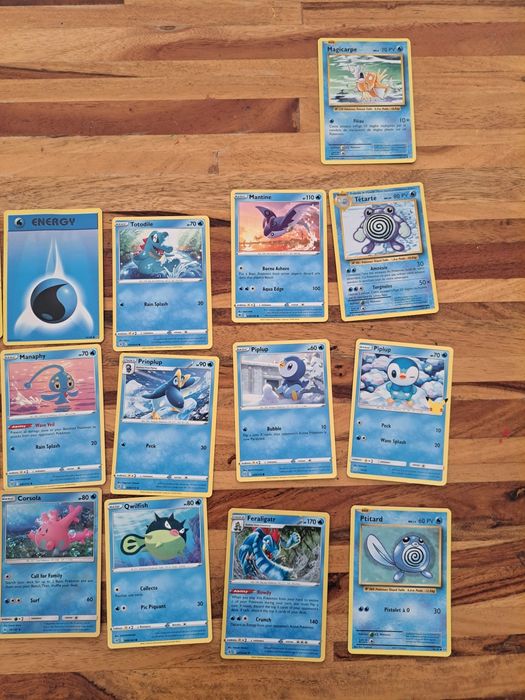 Cartas pokemon azuis