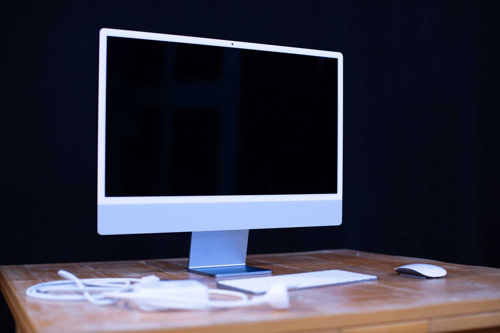 iMac 24″ M1 (2021) Azul – 8GB RAM,  512GB SSD, Teclado e Rato