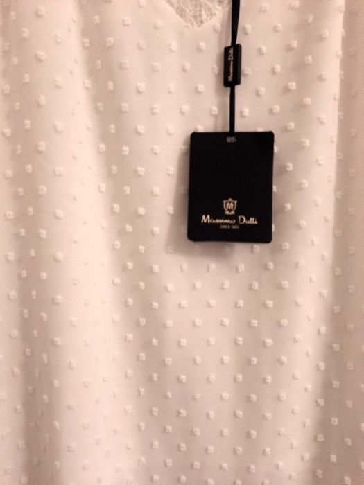 Top plumeti com detalhe de renda preta Massimo Dutti