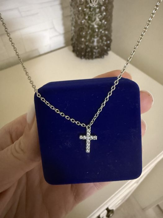 Крестик серебро и сережки