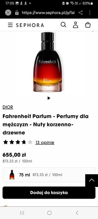 Perfumy męskie Dior Fahrenheit
