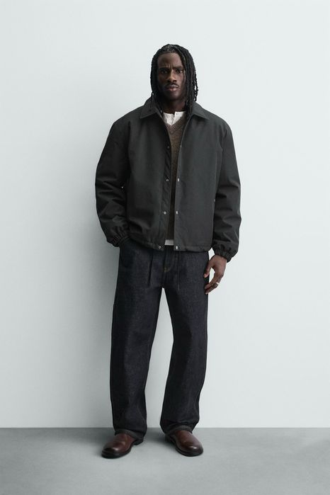Куртка на Осінь ZARA Overshirt Чоловіча Овершорт Оригінал Мужская Черная Ветровка Зара