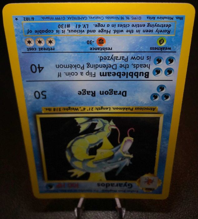 Колекційна Pokémon картка 1999 Gyarados #6 Base Set (Normal Holo)