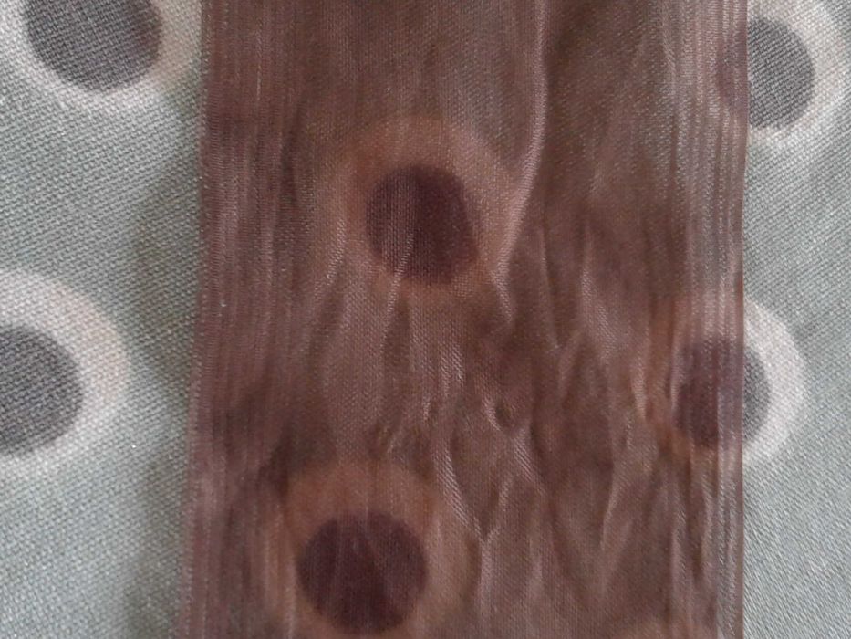 Коричневый капроновый прозрачный бант 8 см винтаж ссср