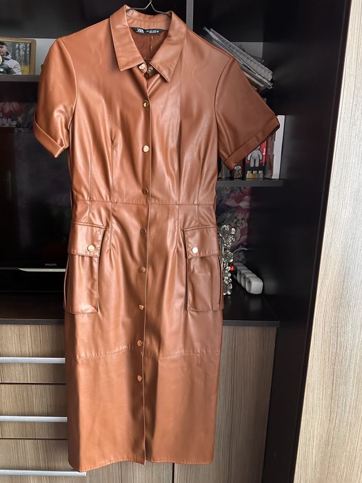 Шкіряне плаття Zara розмір S