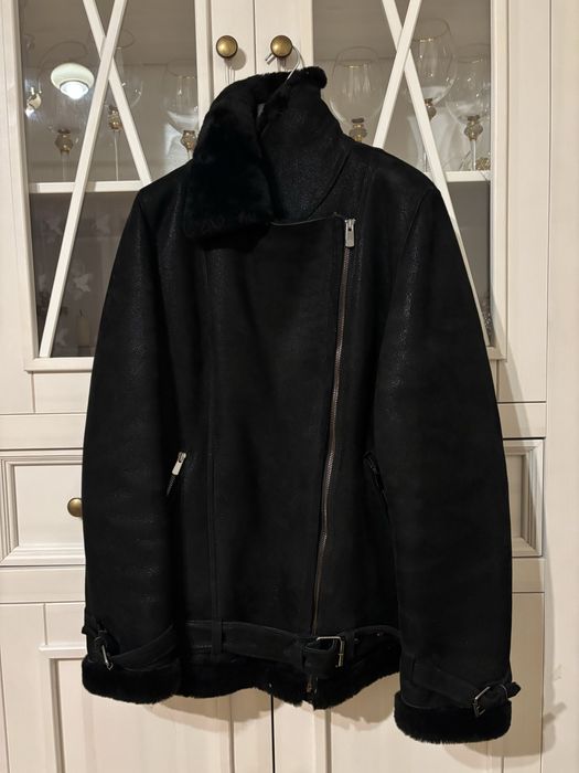 Kożuch damski czarny